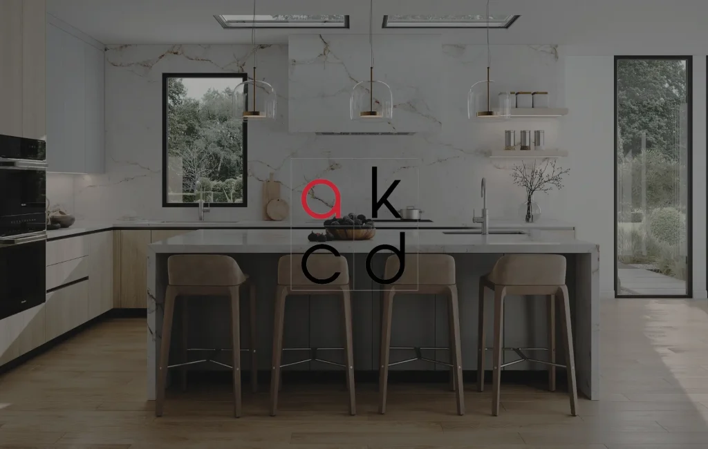 The official logo of Artistic Kitchen Cabinets & Design, featuring a stylish typographic design representing high-end cabinetry and kitchen solutions